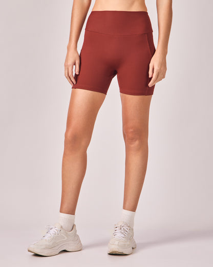 Shorts Biker Rib - Merlot
