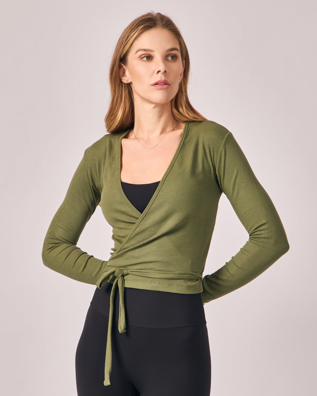 Blusa Transpassada - Eucalipto
