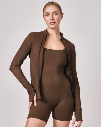 Jaqueta Performance Rib - Chocolate