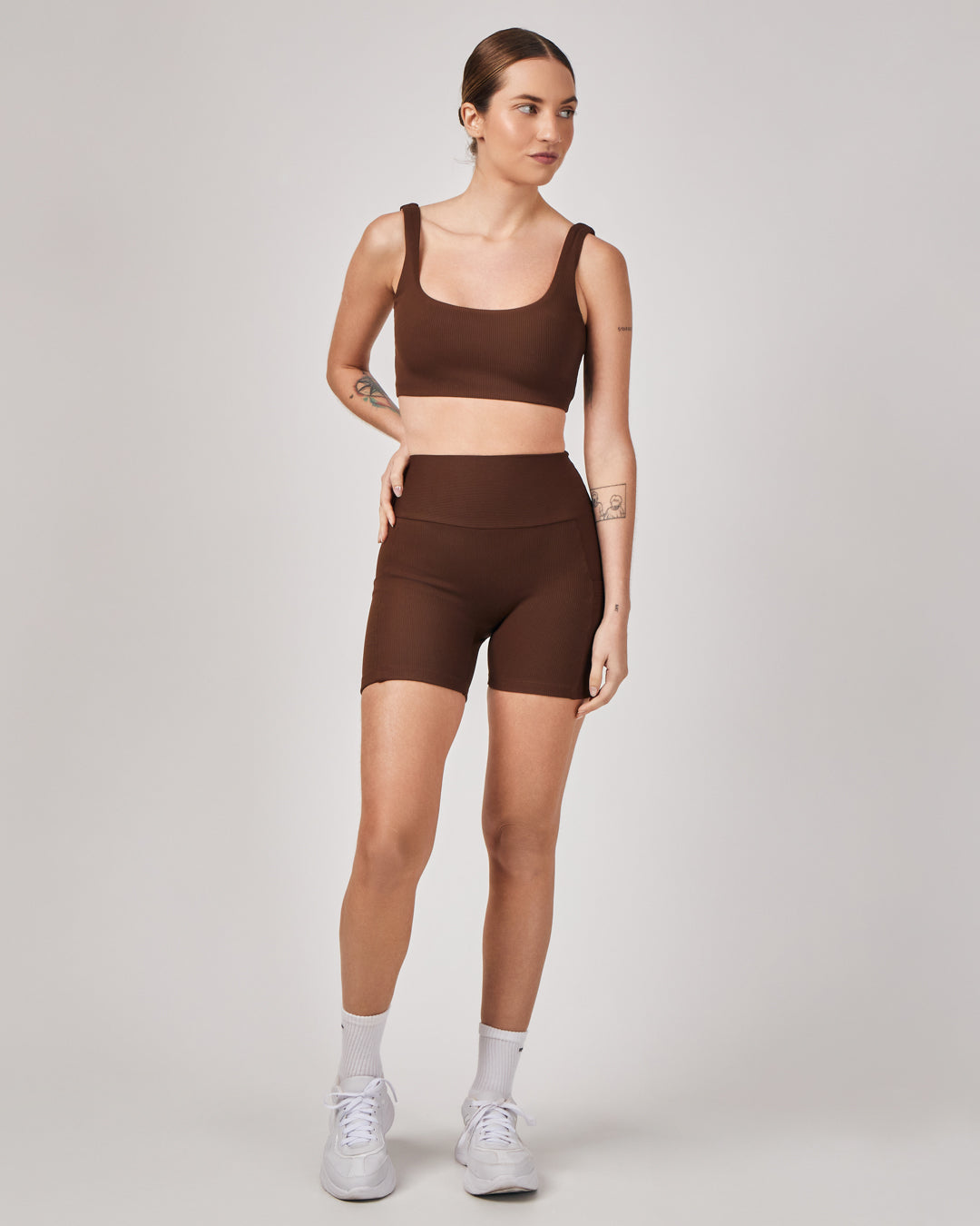 Shorts Biker Rib - Chocolate