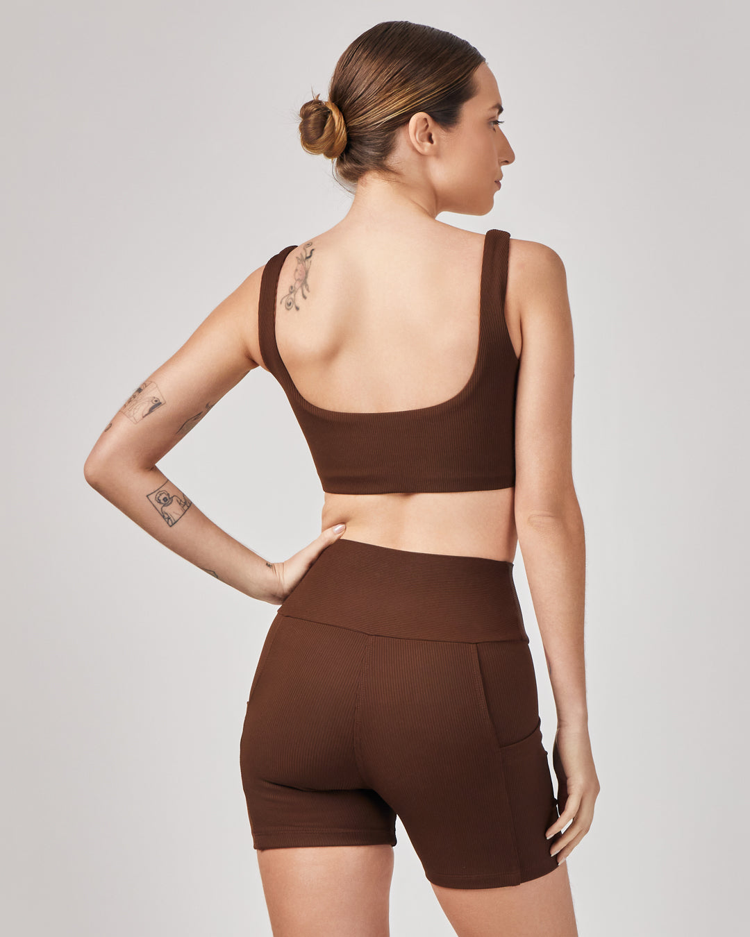 Shorts Biker Rib - Chocolate