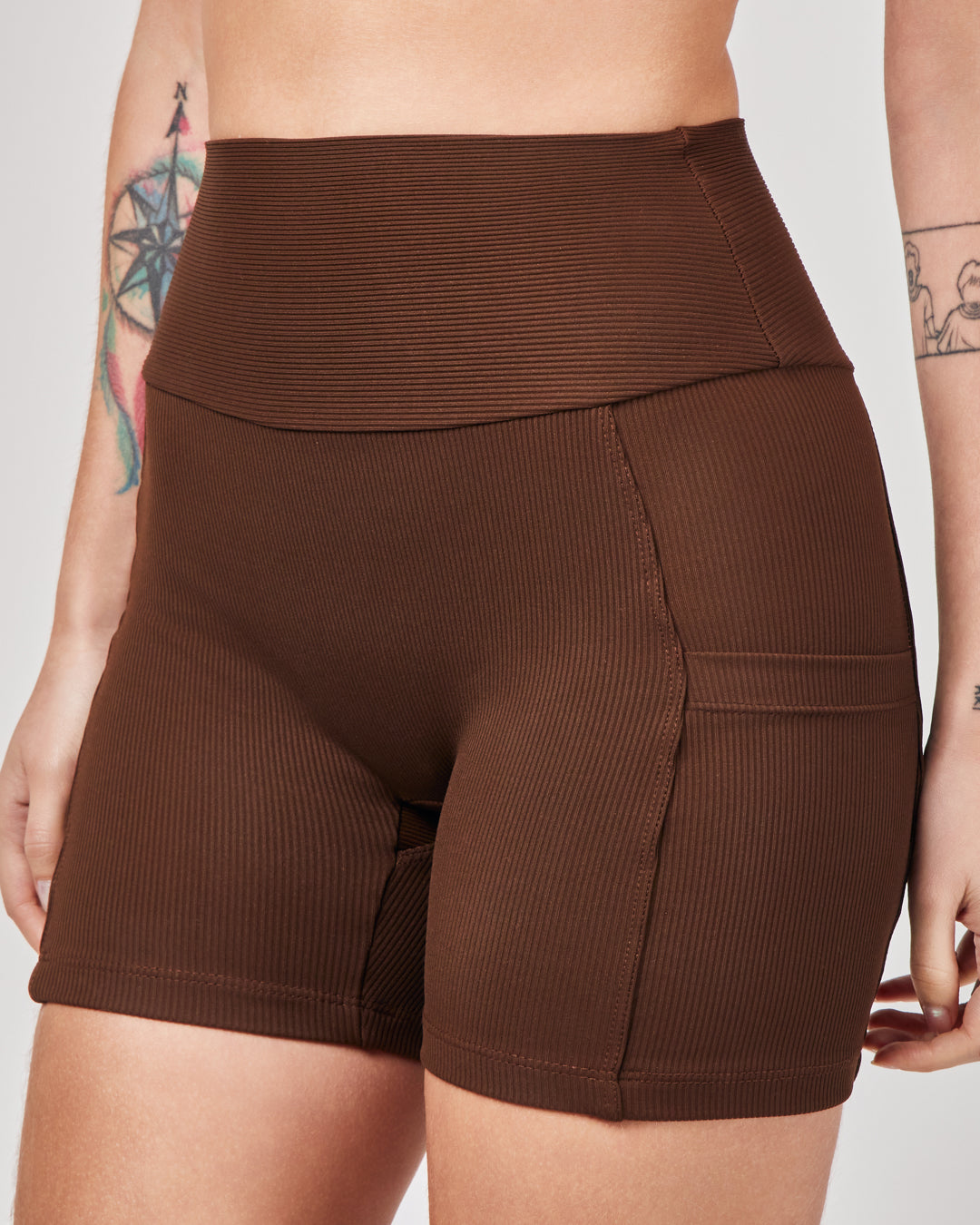 Shorts Biker Rib - Chocolate