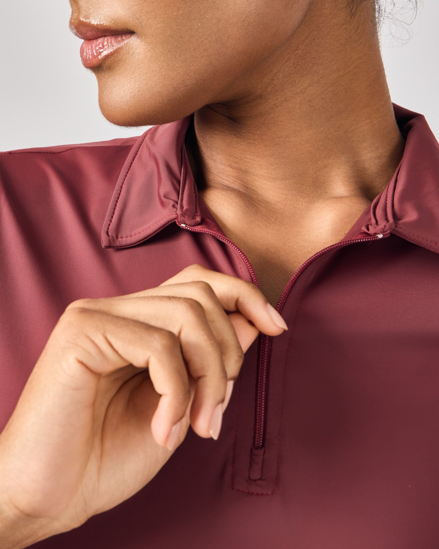 Polo Dry Fit Com Zíper - Merlot