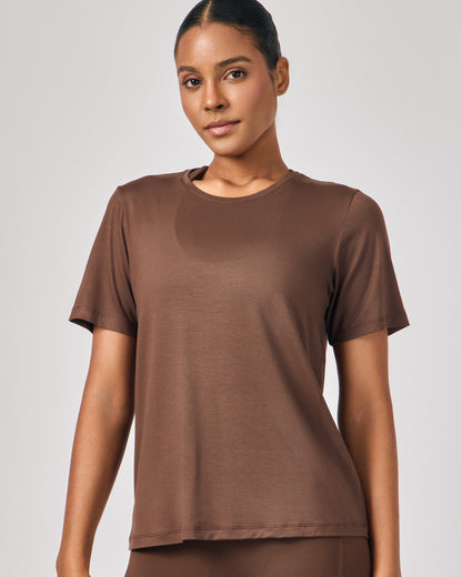 Blusa Basic Modal - Café Torrado