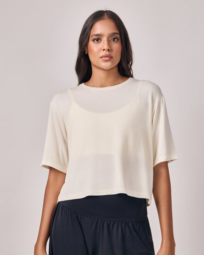 Cropped Modal Texture - Off White