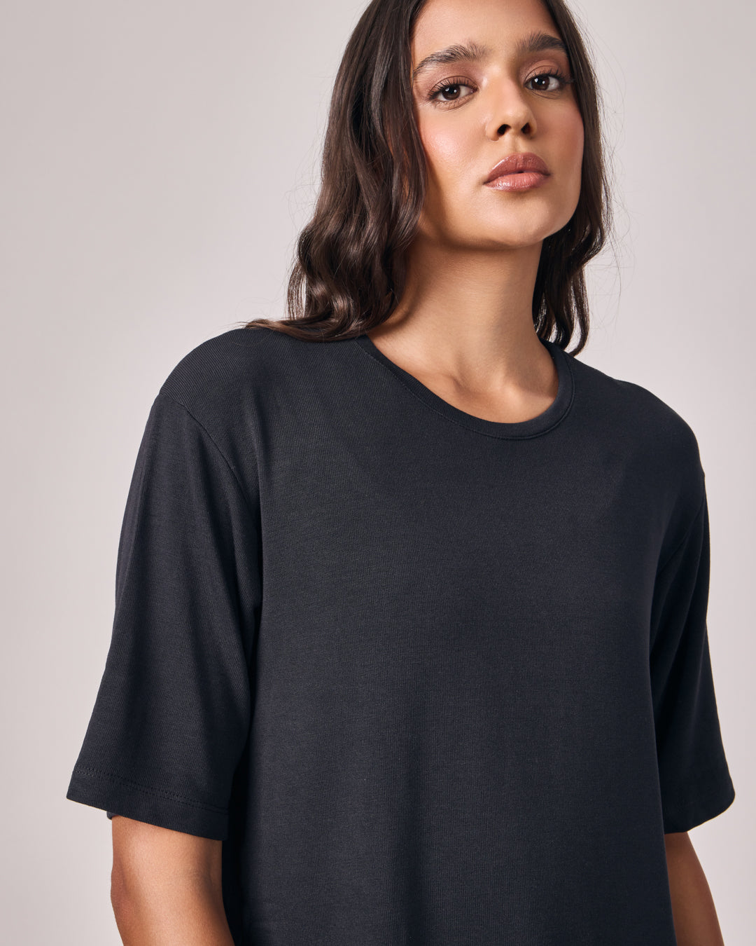 Cropped Modal Texture - Preto