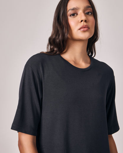 Cropped Modal Texture - Preto