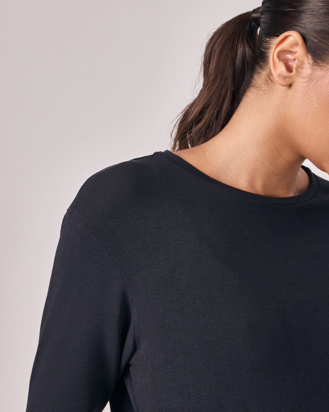 Blusa Manga Longa Texture - Preto