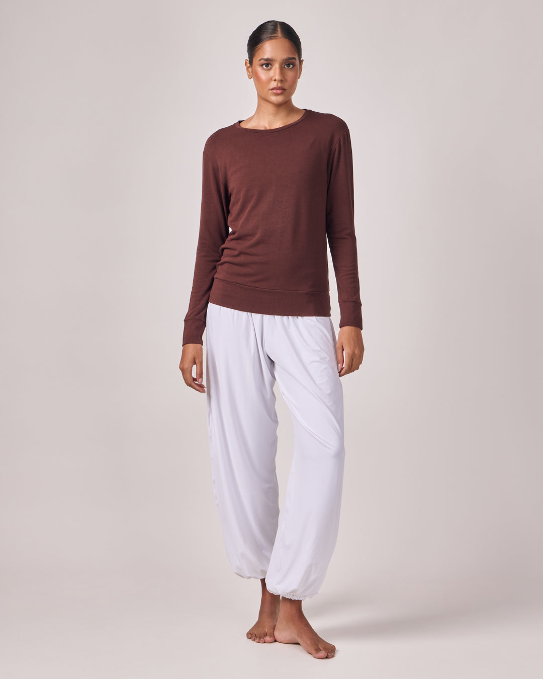 Blusa Manga Longa Texture - Café Torrado