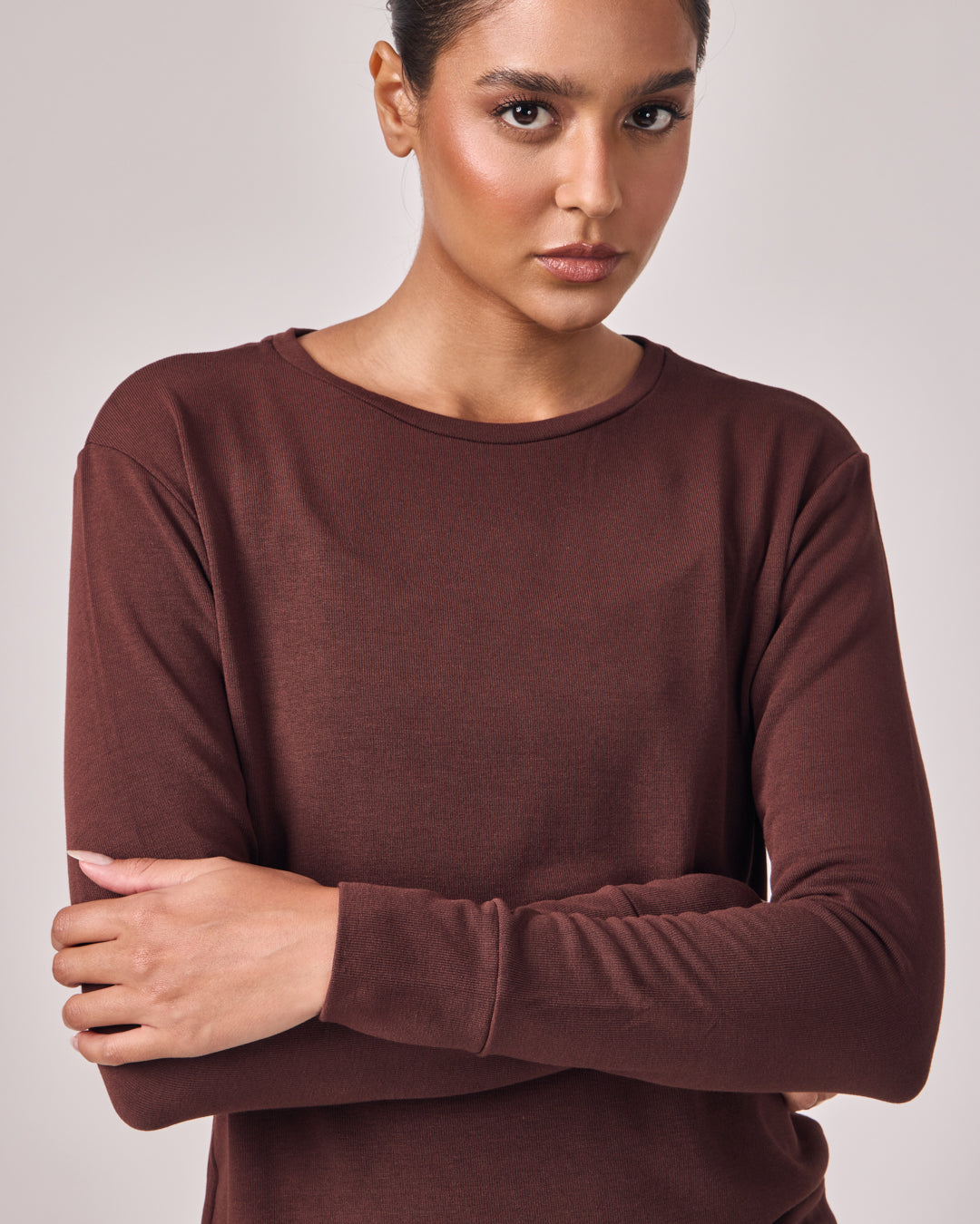 Blusa Manga Longa Texture - Café Torrado