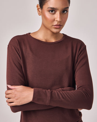 Blusa Manga Longa Texture - Chocolate