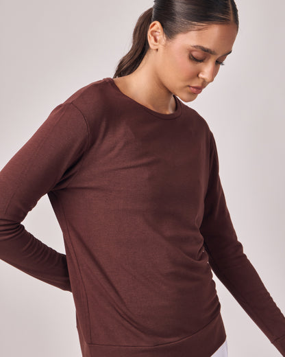Blusa Manga Longa Texture - Chocolate