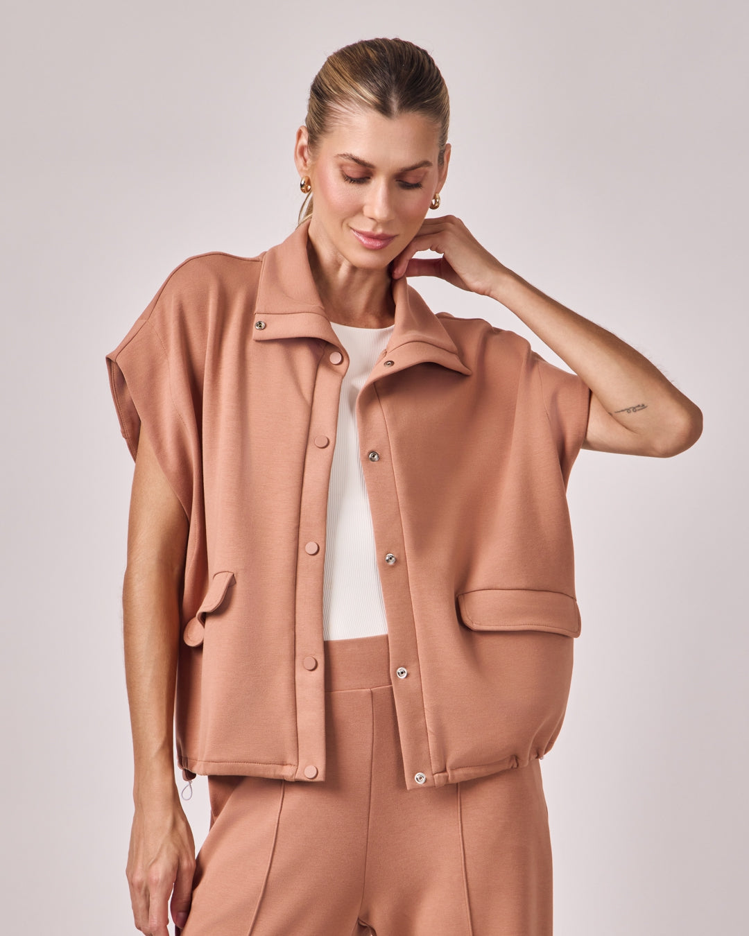Colete Oversized Casual - Mocha
