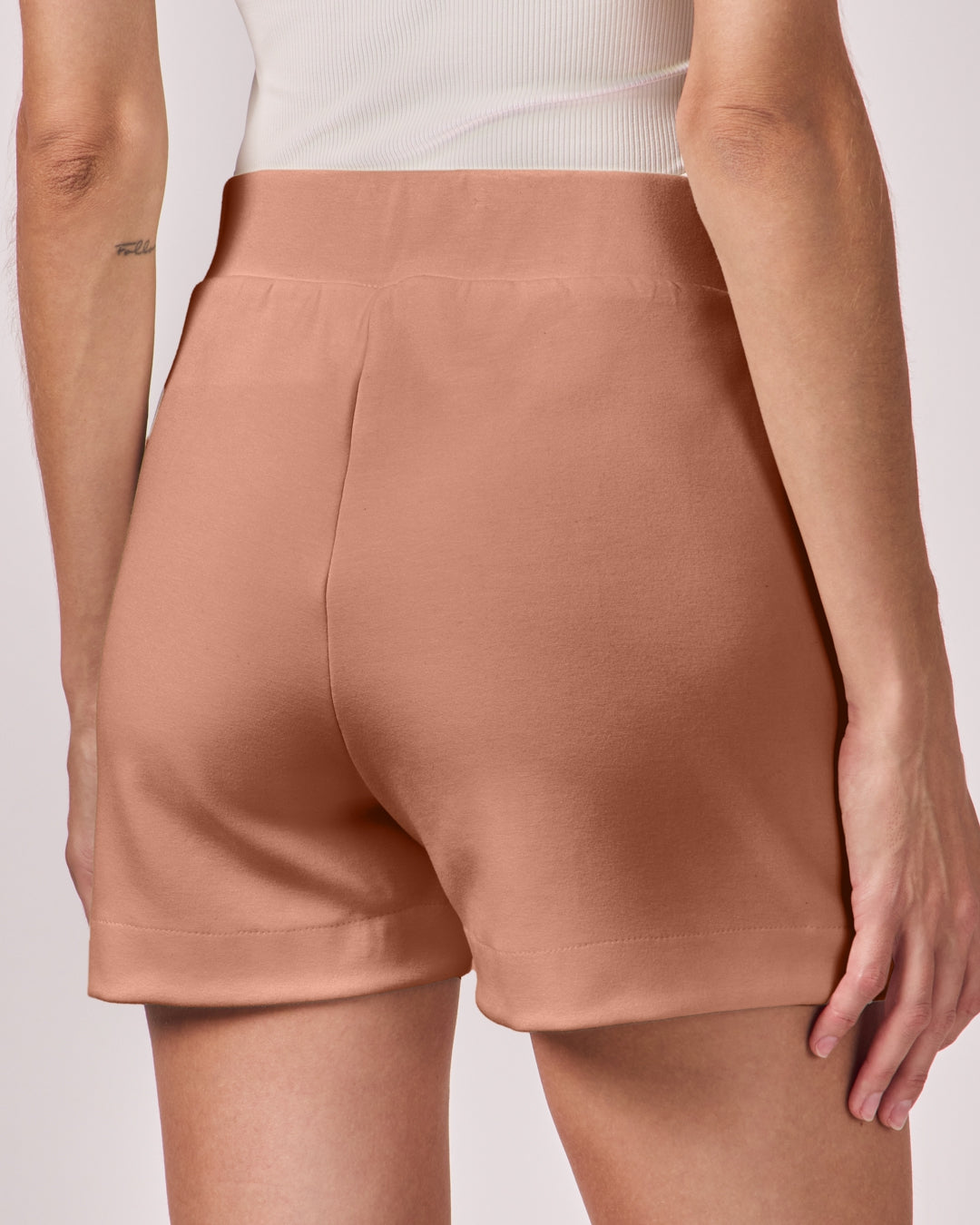 Shorts Casual Cós Liso - Mocha