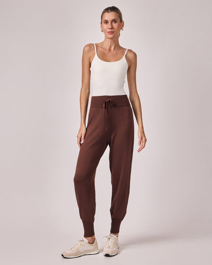 Calça Jogger Tricot - Café Torrado