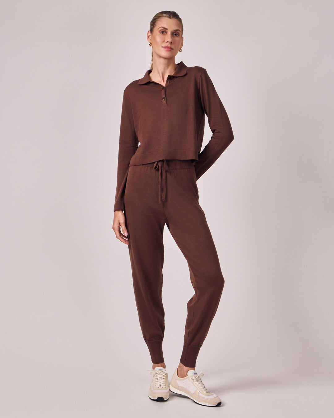 Calça Jogger Tricot - Café Torrado