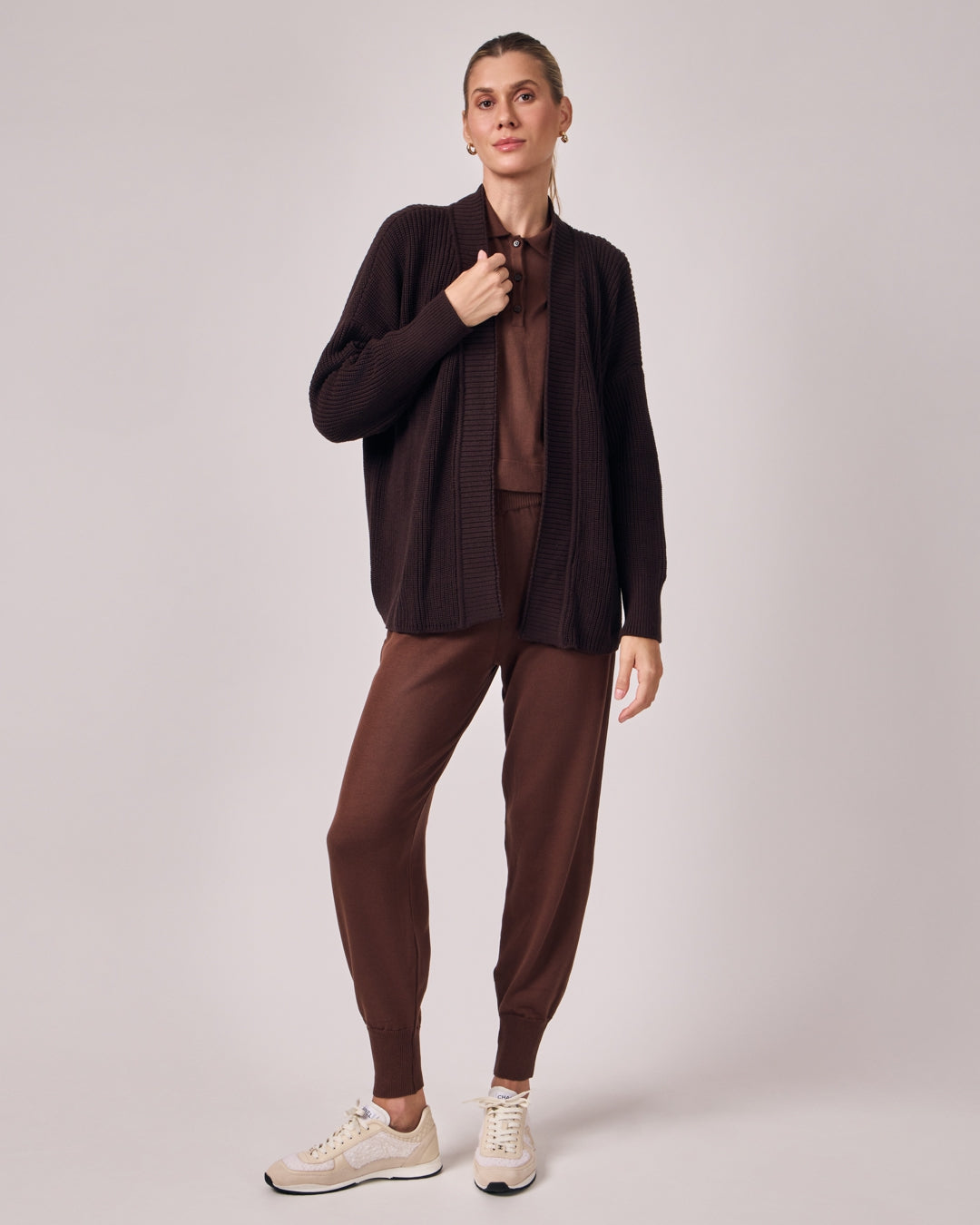 Casaco Tricot com Cinto - Dark Chocolate