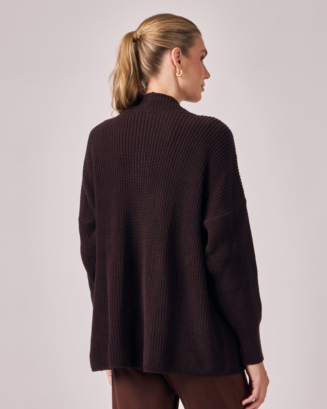 Casaco Tricot com Cinto - Dark Chocolate