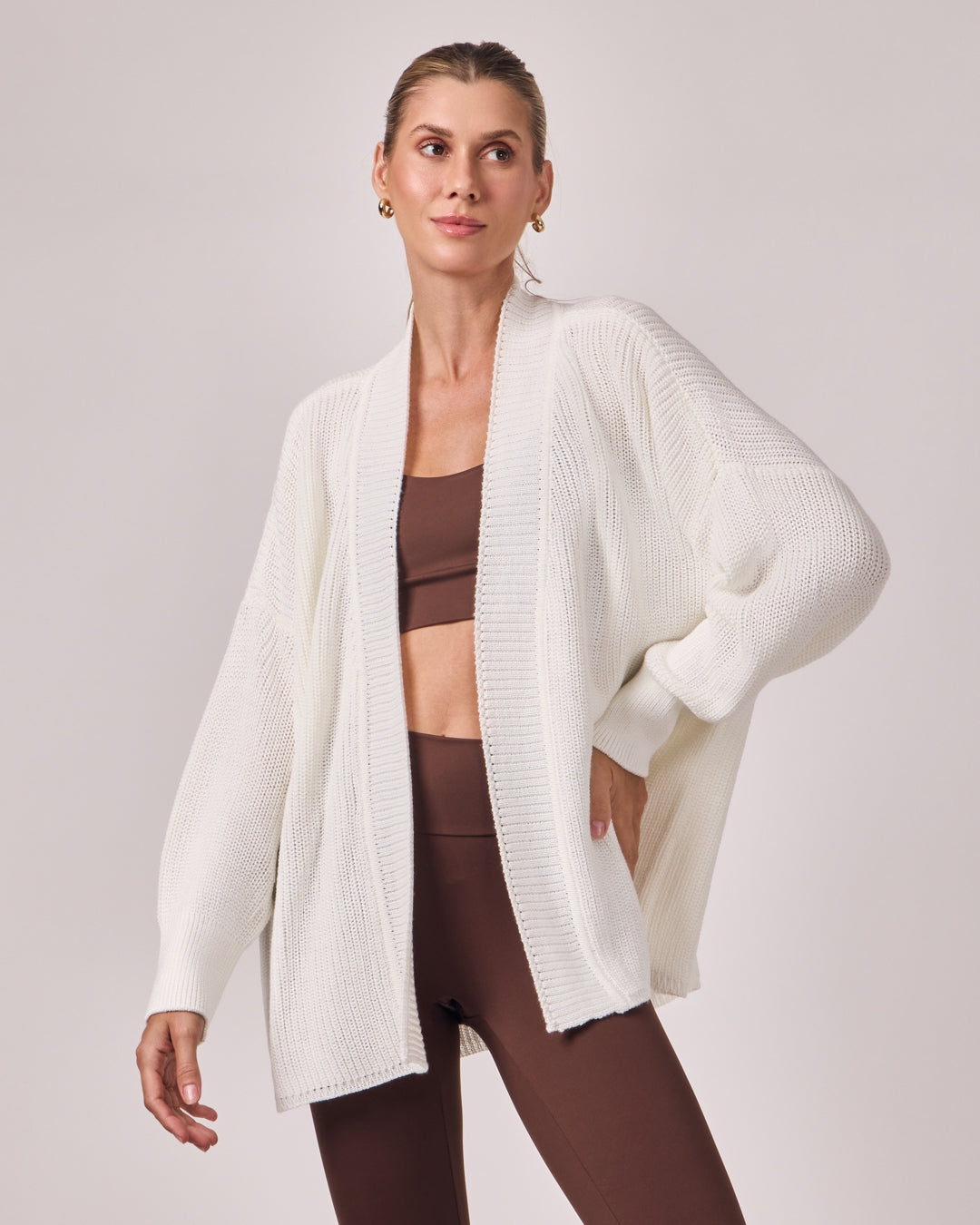 Casaco Tricot com Cinto - Off White