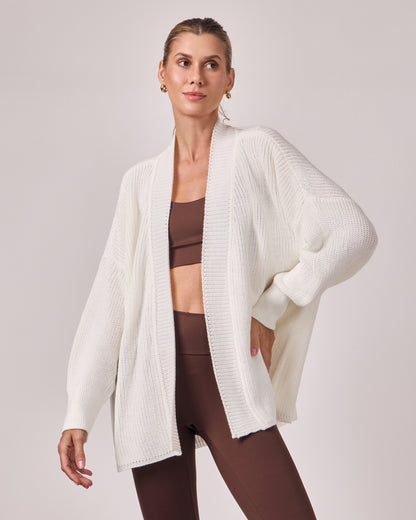 Casaco Tricot com Cinto - Off White