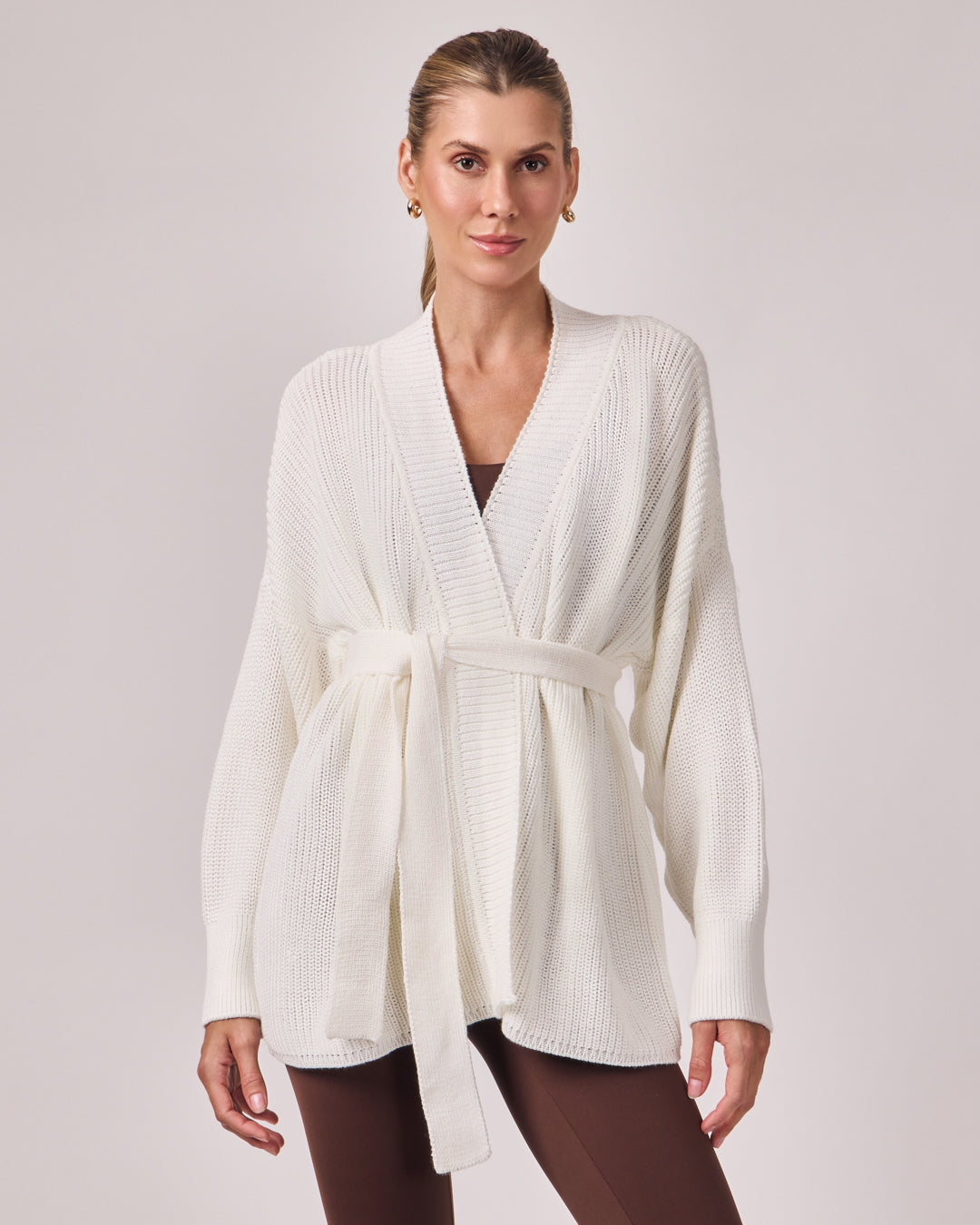 Casaco Tricot com Cinto - Off White