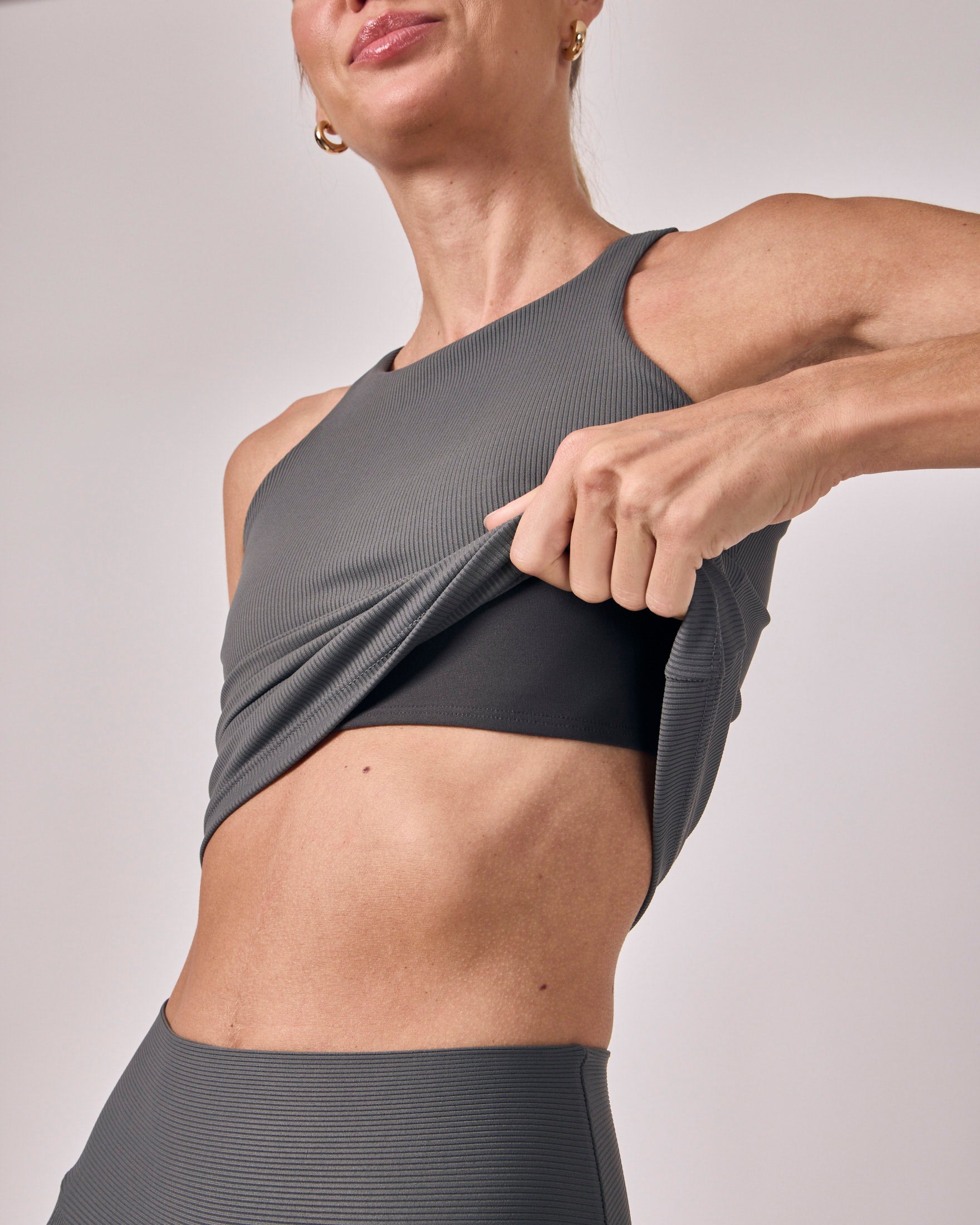 Regata Nadador Rib - Cinza Chumbo