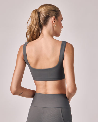 Top Basic Rib - Cinza Chumbo
