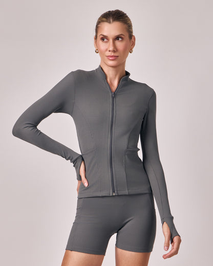 Jaqueta Performance Rib - Cinza Chumbo