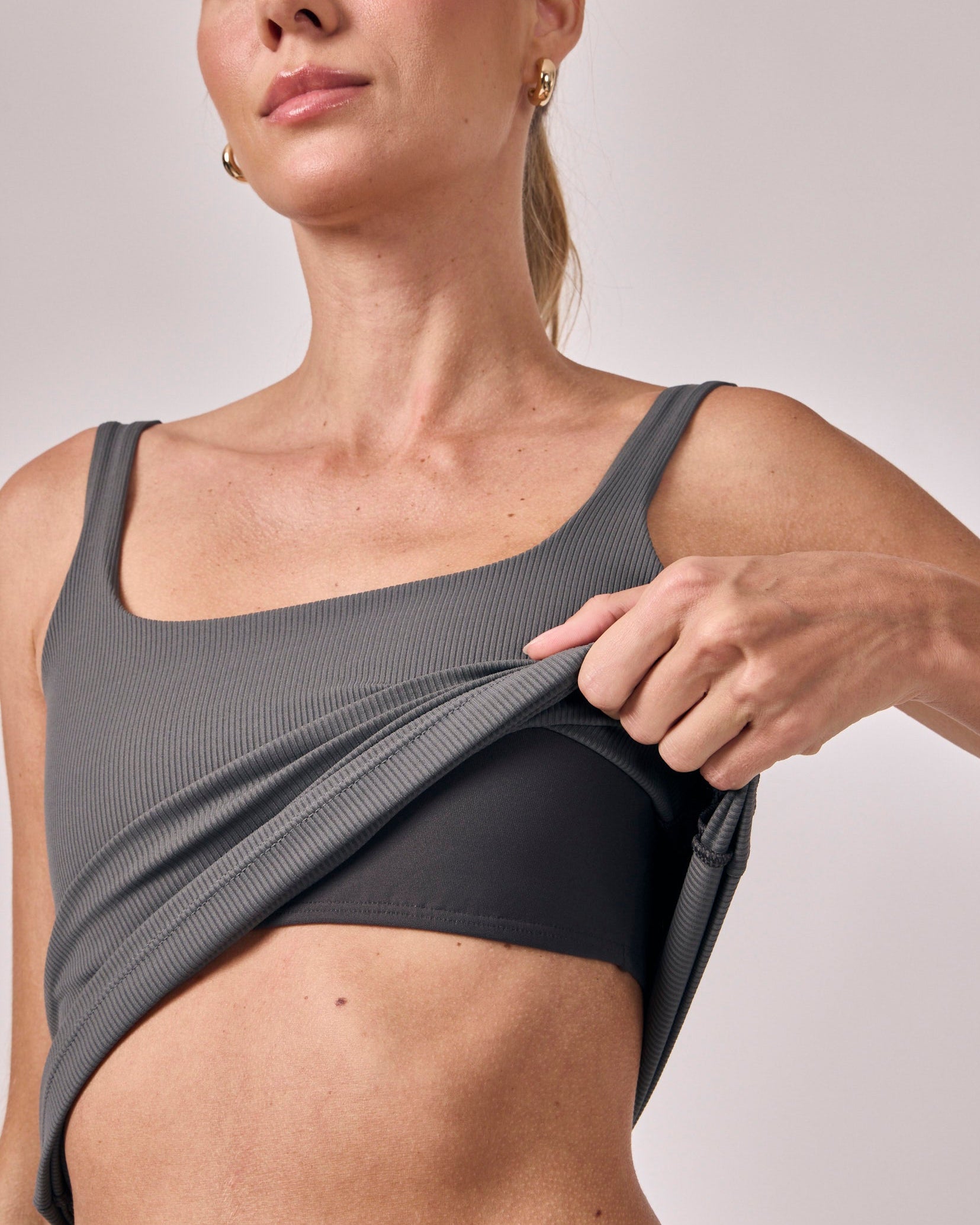 Regata Basic Rib - Cinza Chumbo