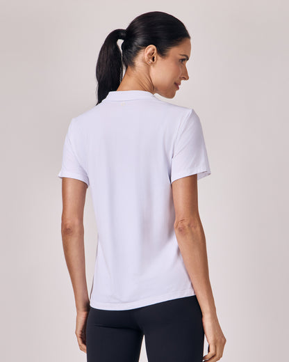 Polo Dry Fit com Zíper - Branco