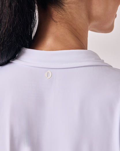 Polo Dry Fit com Zíper - Branco