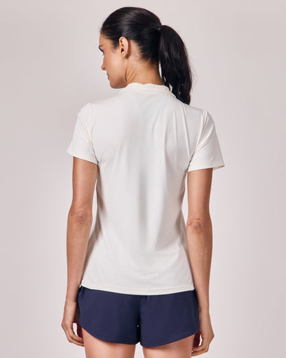 Polo Dry Fit com Zíper - Off White