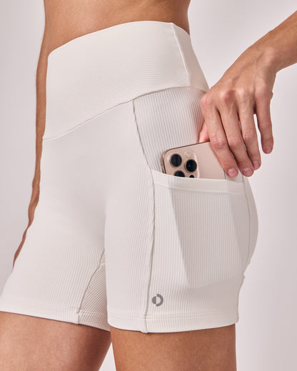 Shorts Biker Rib - Off White