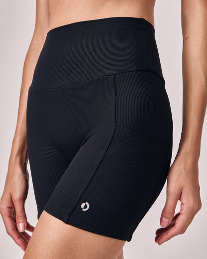 Shorts Biker Rib - Preto