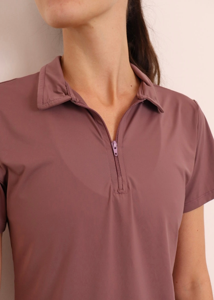 Polo Dry Fit Com Zíper - Mauve