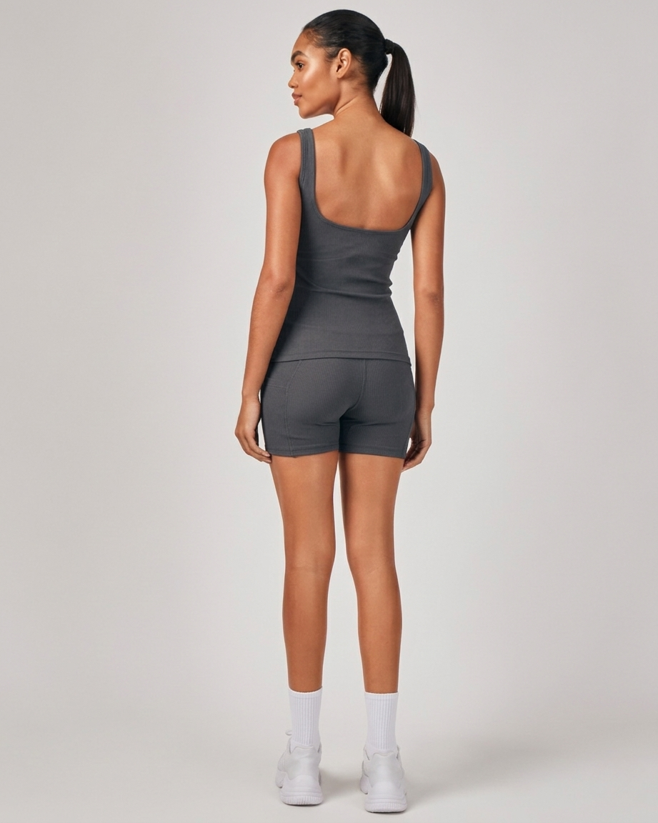 Regata Basic Rib - Cinza Chumbo